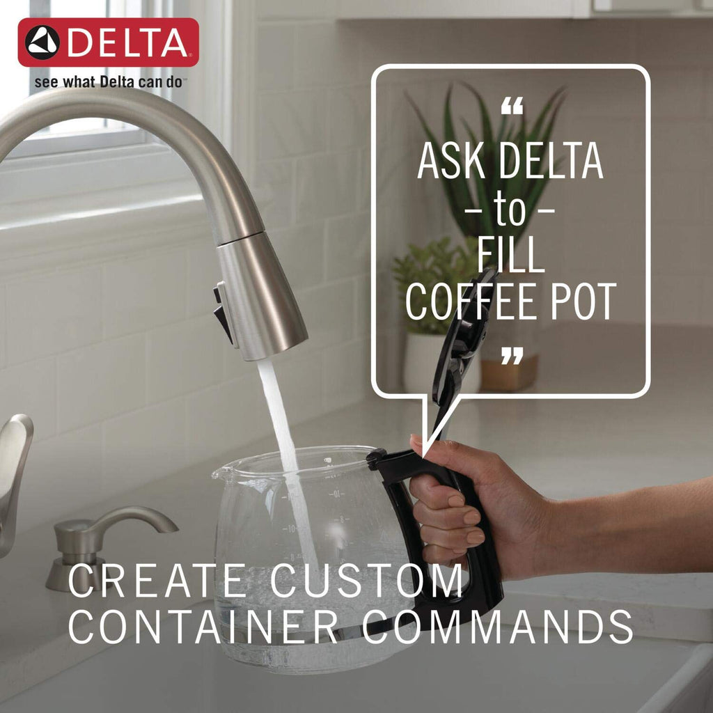 Delta Essa Brushed Nickel Kitchen Faucet with Pull Down Sprayer, Modern Single Hole Kitchen Sink Faucet, Single Handle, Arctic Stainless 9113-AR-DST