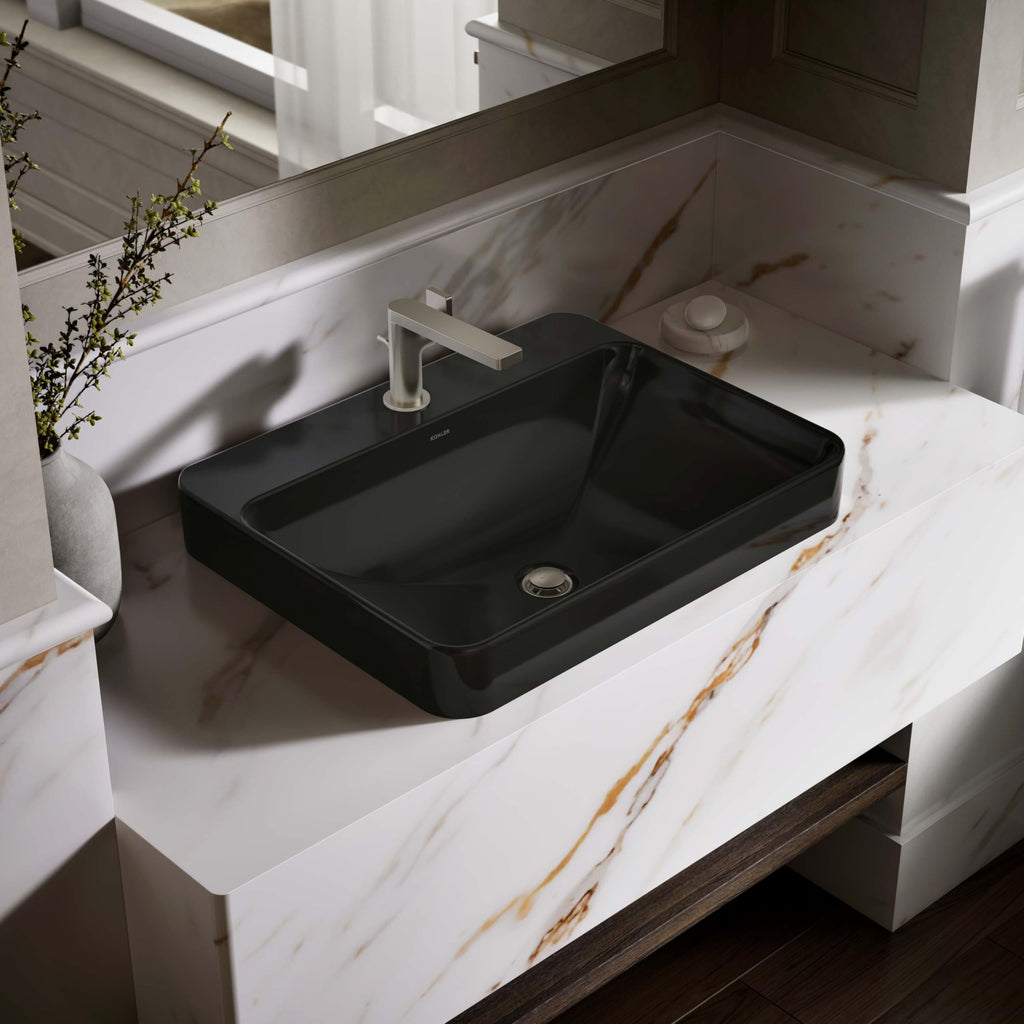 Kohler 2660-1-0 Vox Vessel Bathroom Sink with Single Faucet Hole, One Size, White