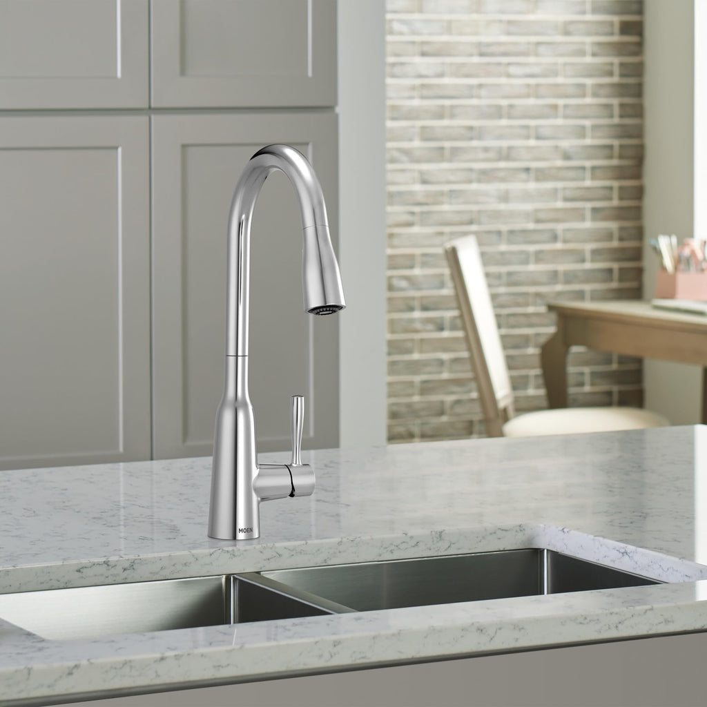 Moen Orivesi Stainless Pulldown Kitchen Faucet with Power Boost, Transitional Kitchen Faucet, One-Handle Single Hole High Arc, Easy Installation, Spot Resist Finish, 87891SRS
