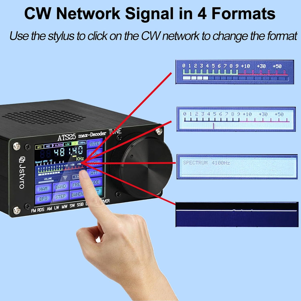 SI4732 ATS-25 max-Decoder Full-Band Radio Receiver, Built-in Morse Code and Digital Communication decoder Support CW RTTY FT4 FT8 LSB SWï¼4.17 Version ï¼