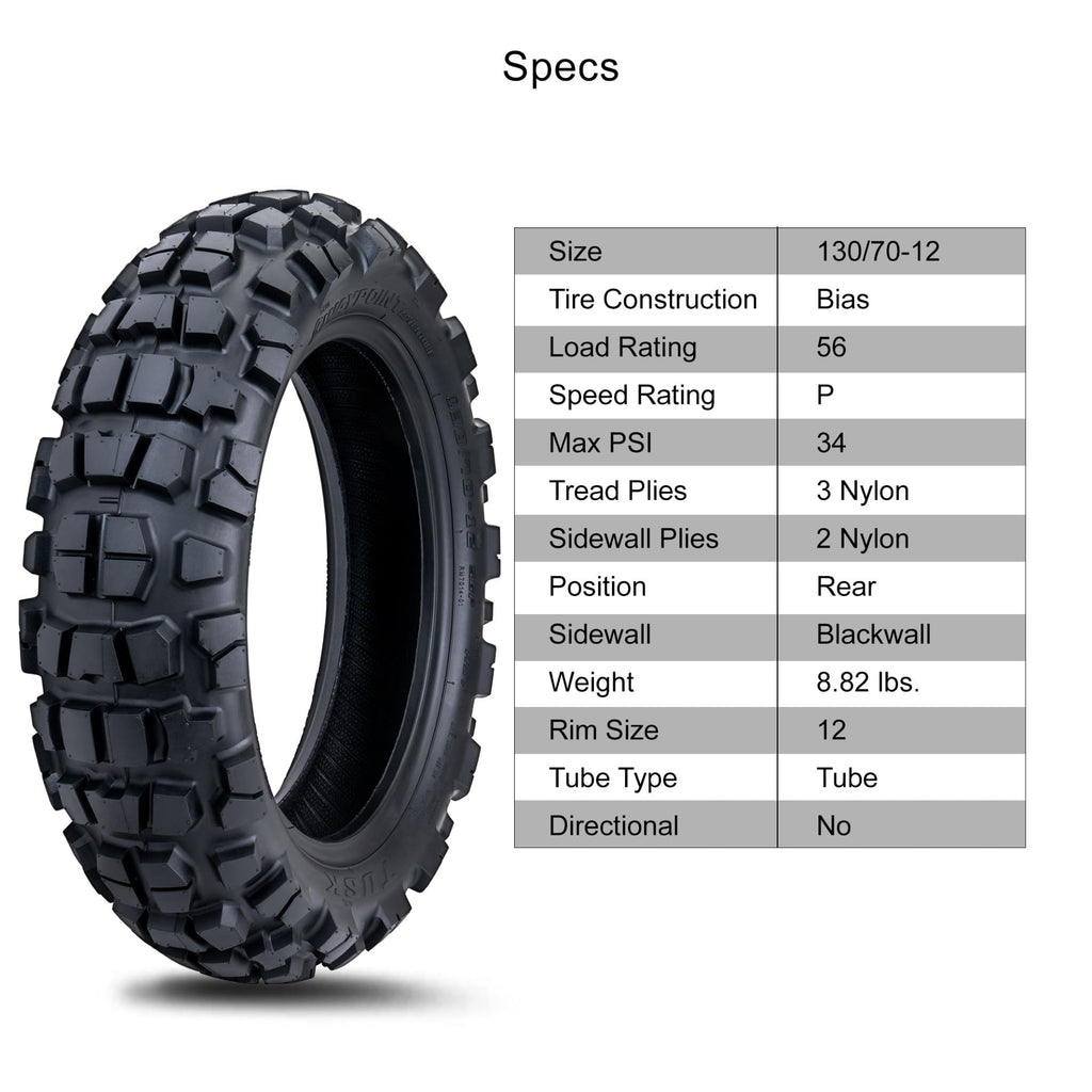 Tusk Waypoint Adventure Motorcycle Tire Set ¨C 90/90-21 Front & 130/90-17 Rear (68R) Tube Type