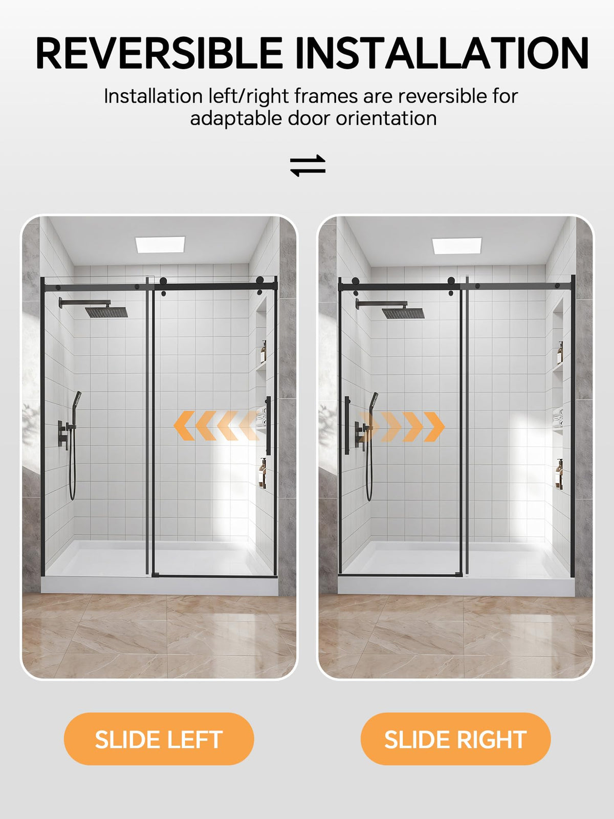 Frameless Bathtub Shower Door 56-60" W x 57" H, Brushed Nickel