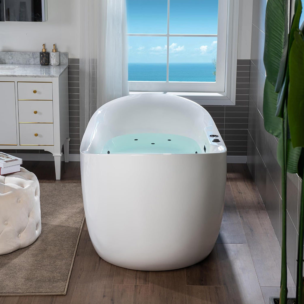 WOODBRIDGE 72"Ã35-3/8" Double Slipper Whirlpool&Air, Heated Soaking Bathtub