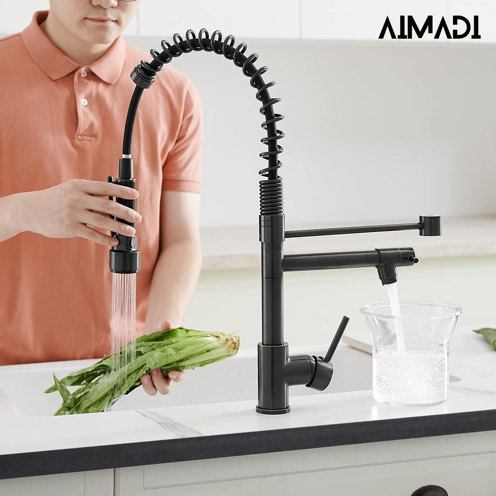 AIMADI Contemporary Kitchen Sink Faucet,Brushed Nickel Stainless Steel