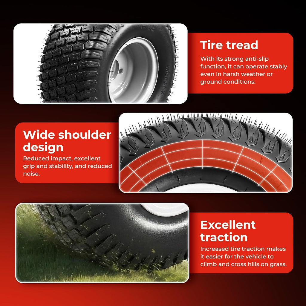 18x9.50-8 Lawn Mower Tire and Wheel, 2 Pack