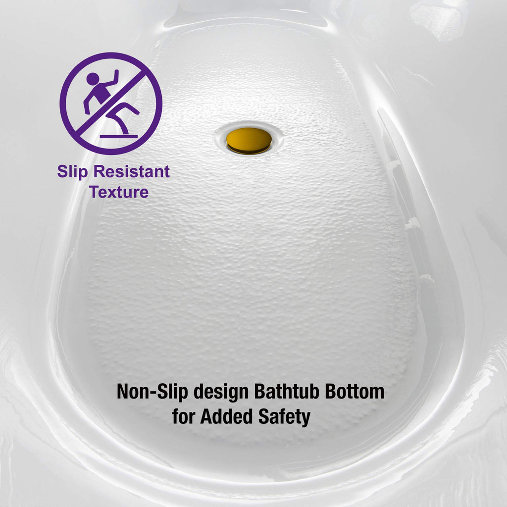 WOODBRIDGE 71" Acrylic Freestanding Bathtub Contemporary Soaking Tub , White Acrylic ( Matte Black Drain/Overflow),B0017 MB Drain &O