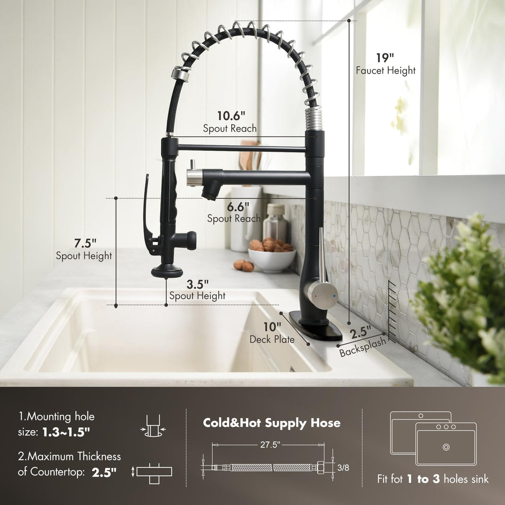 GIMILI Commercial Kitchen Sink Faucet with Pull Down Sprayer Brushed Nickel