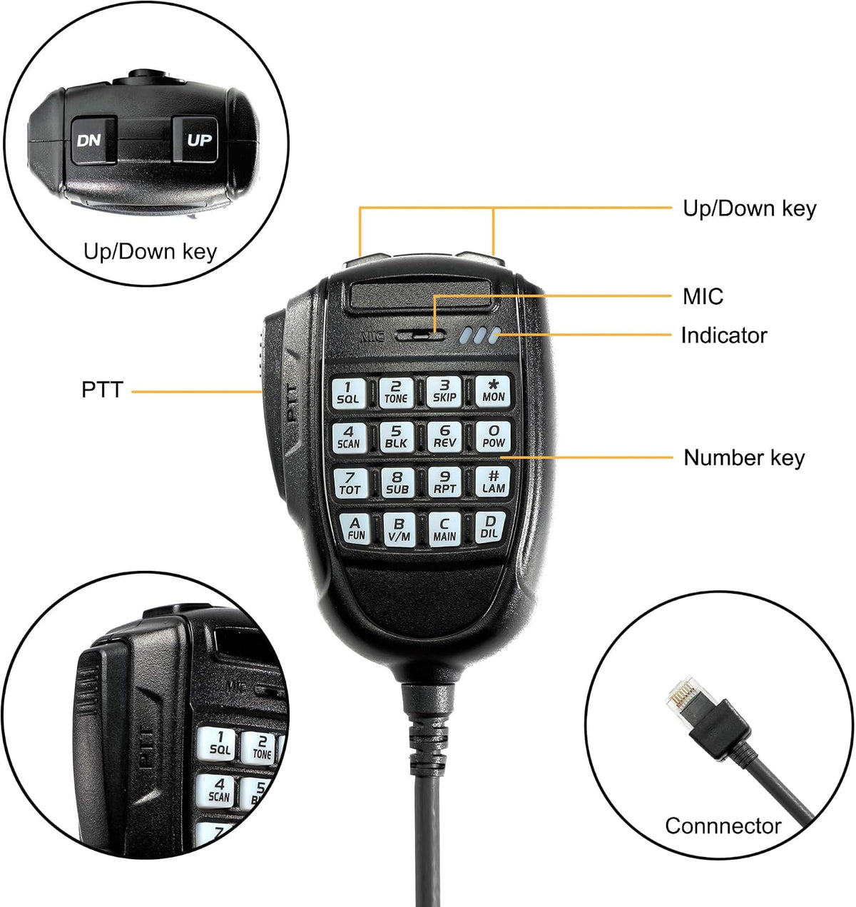 Mobile Ham Radio AT-779UV 20-Watt, Dual Band Mobile Radio w/Cable
