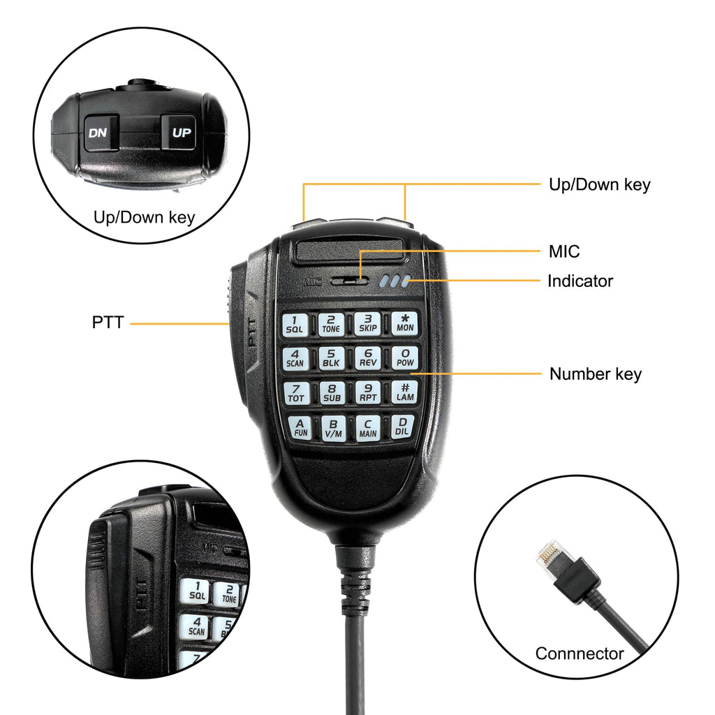 Mobile Ham Radio AT-779UV 20-Watt, Dual Band Mobile Radio w/Cable