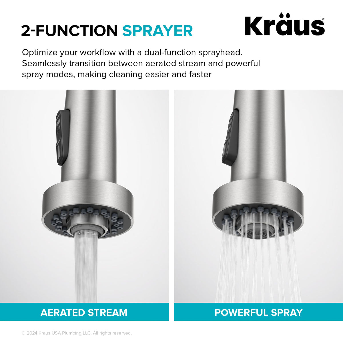 KRAUS Chrome 18.75 in Commercial Pull Down Kitchen Faucet KPF-1610CH