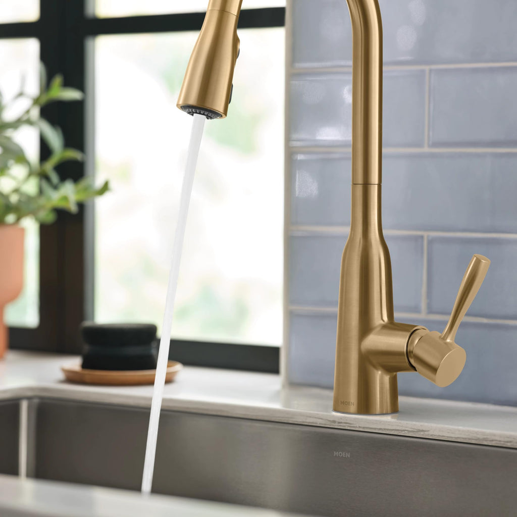 Moen Orivesi Stainless Pulldown Kitchen Faucet with Power Boost, Transitional Kitchen Faucet, One-Handle Single Hole High Arc, Easy Installation, Spot Resist Finish, 87891SRS