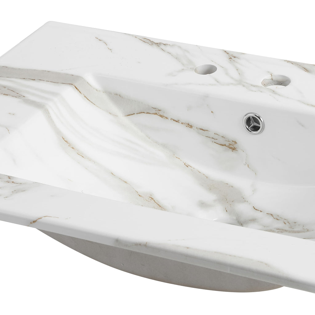 JONATHAN Y Ancillary 30" Bathroom 3-Hole Sink Top, White