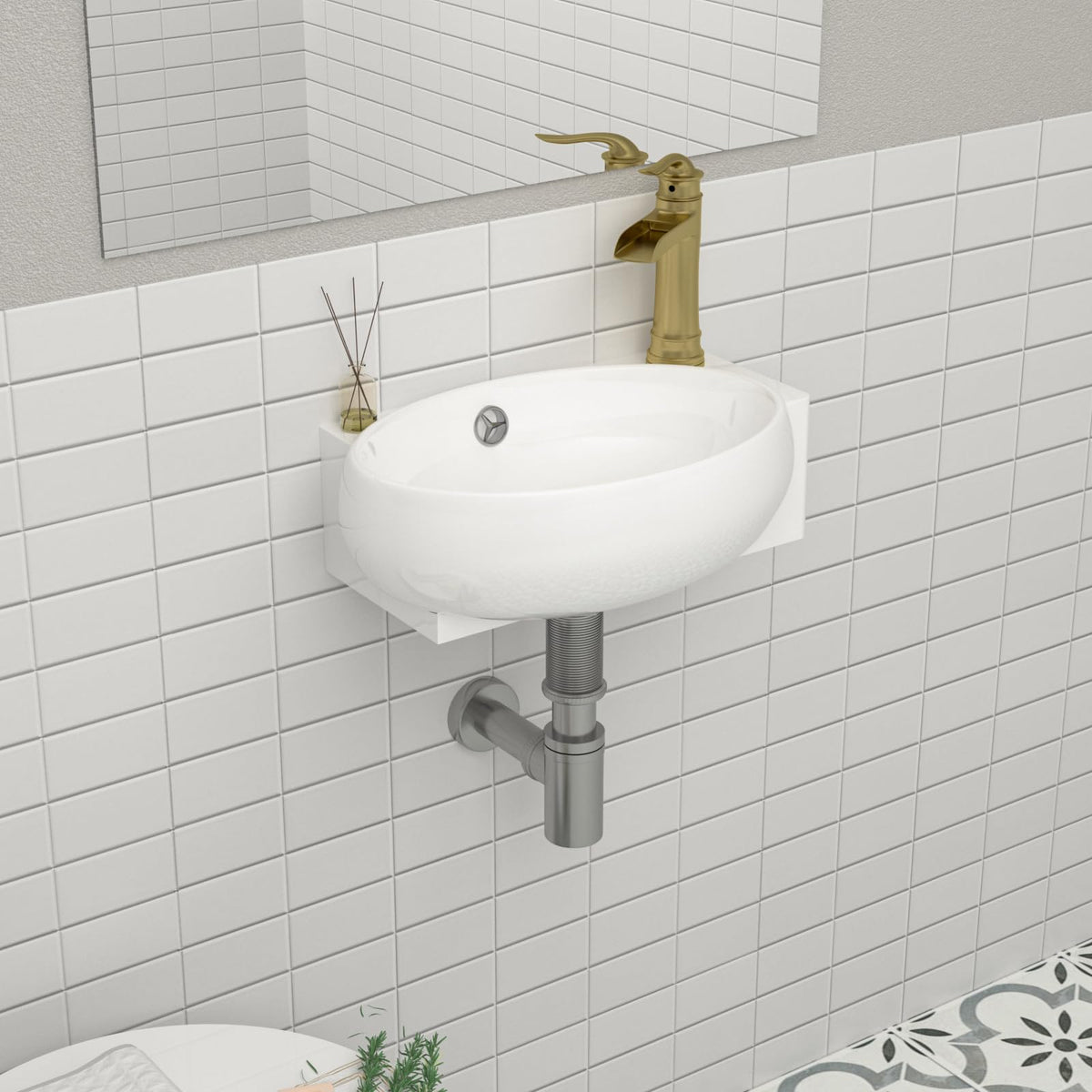 Mocoloo Bathroom Sink Undermount 22"x16" White Rectangle Porcelain Sink with Vertical Sides and Overflow Drain Under Counter Mount Ceramic Lavatory Vanity Sinks for Bathroom Interior Size 19 x 13
