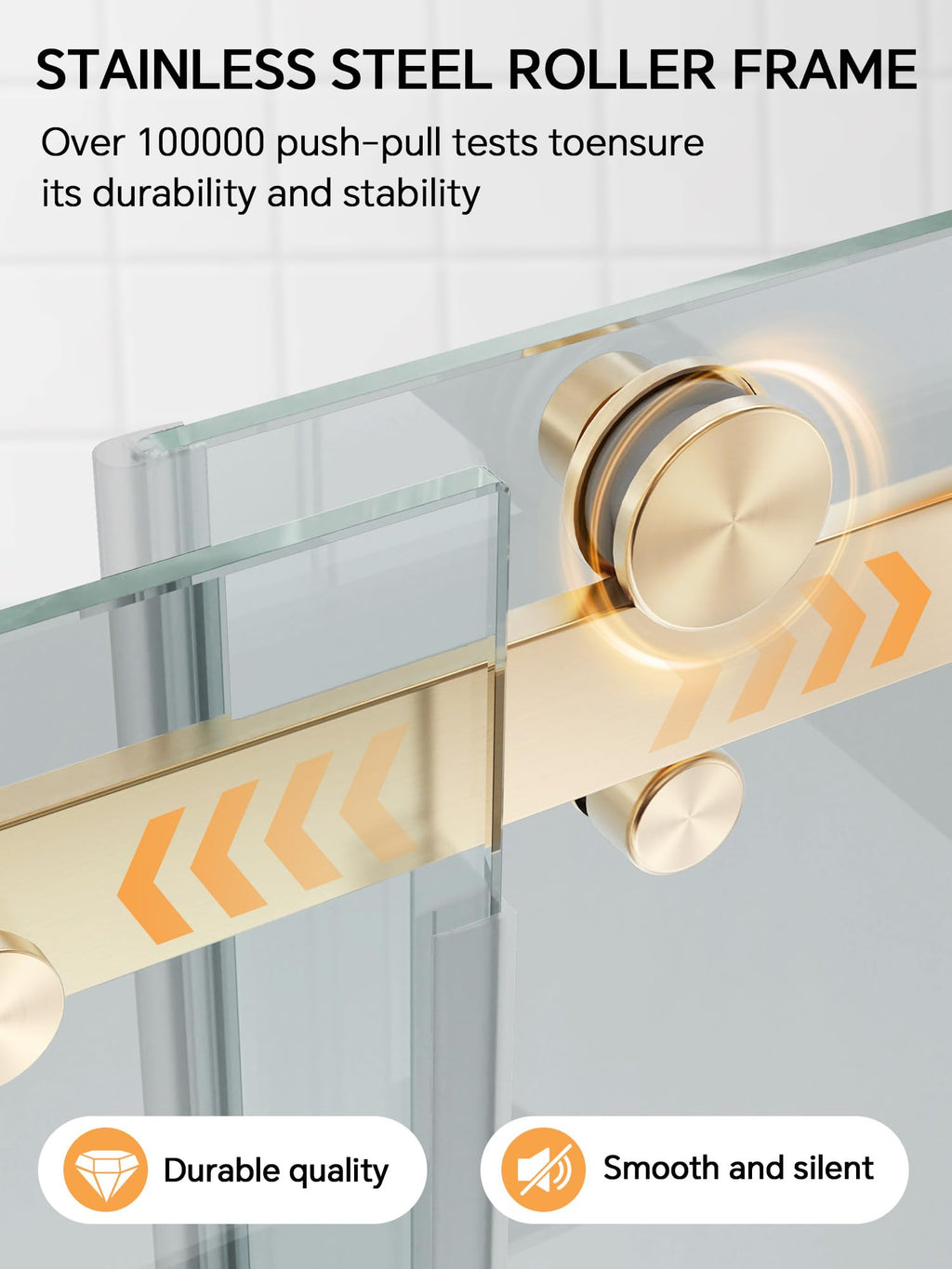Frameless Bathtub Shower Door 56-60" W x 57" H, Brushed Nickel