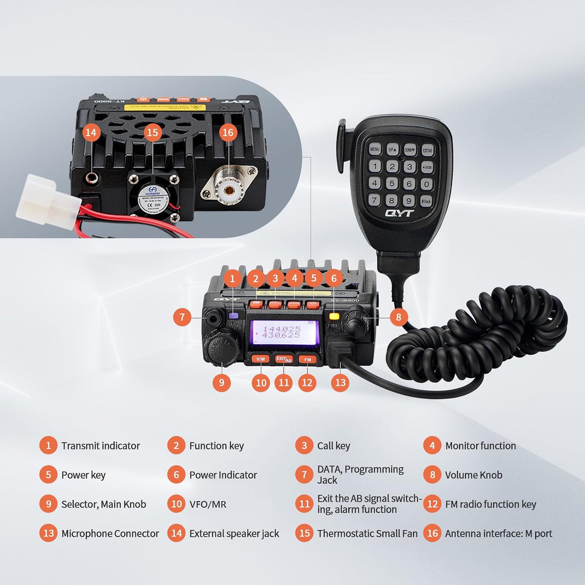 QYT KT-8900 25W GMRS Mobile Radio & Base Station,Long Range Two-Way Radio
