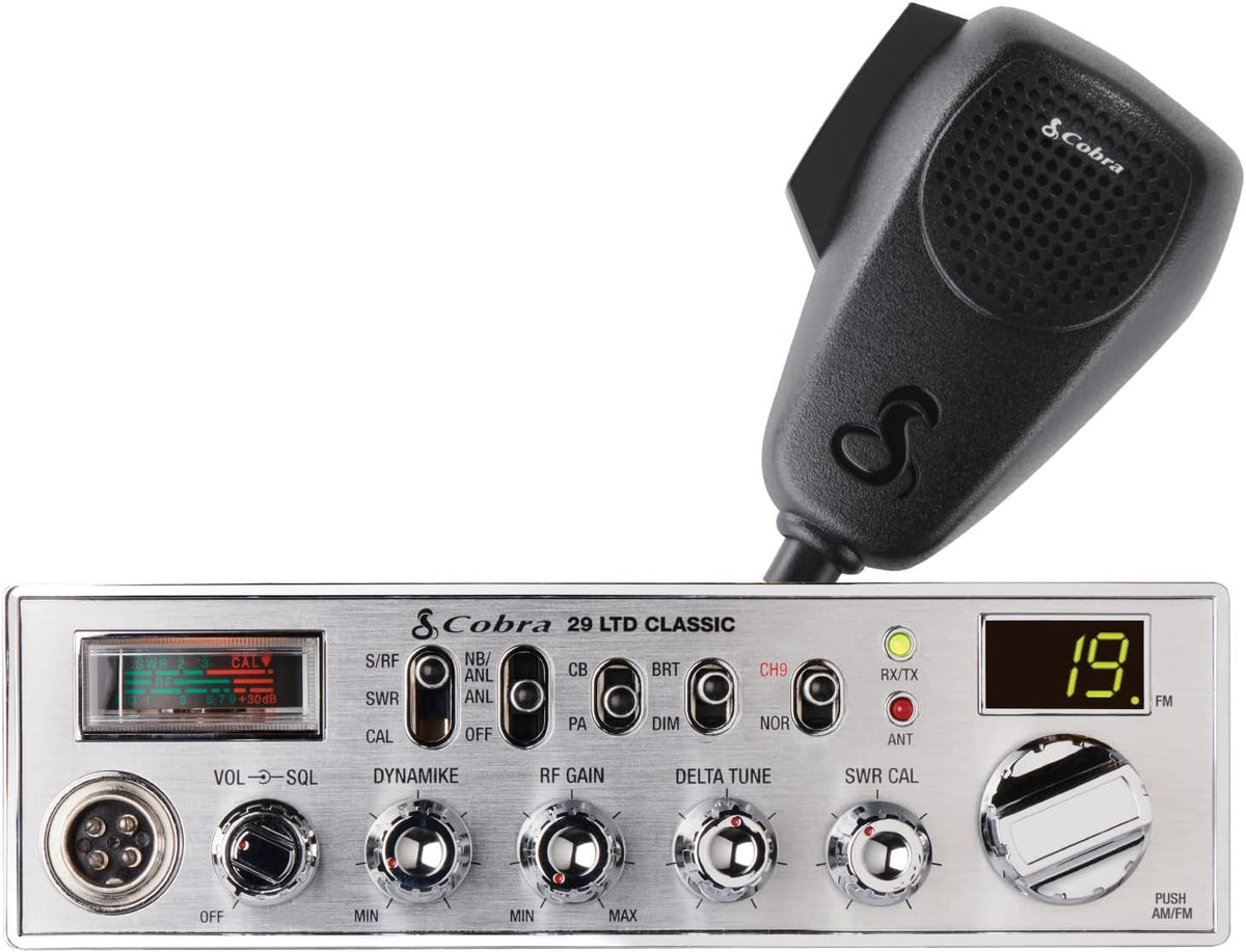 Cobra 29 LTD Professional CB Radio, Black & RoadPro RPPS-220 Platinum Series 12V 3-Pin Plug Fused Replacement CB Power Cord