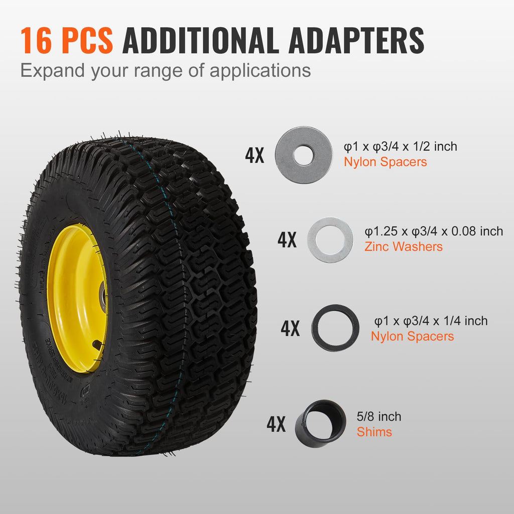 VEVOR Lawn Mower Tires with Rim, 20x8-8" Tubeless Tractor Tires, 2-Pack Tire and Wheel Assembly, S-Turf Pneumatic Tires with 3.5" Offset Hub and 3/4" Bushing Size, for Riding Mowers Lawn Tractors