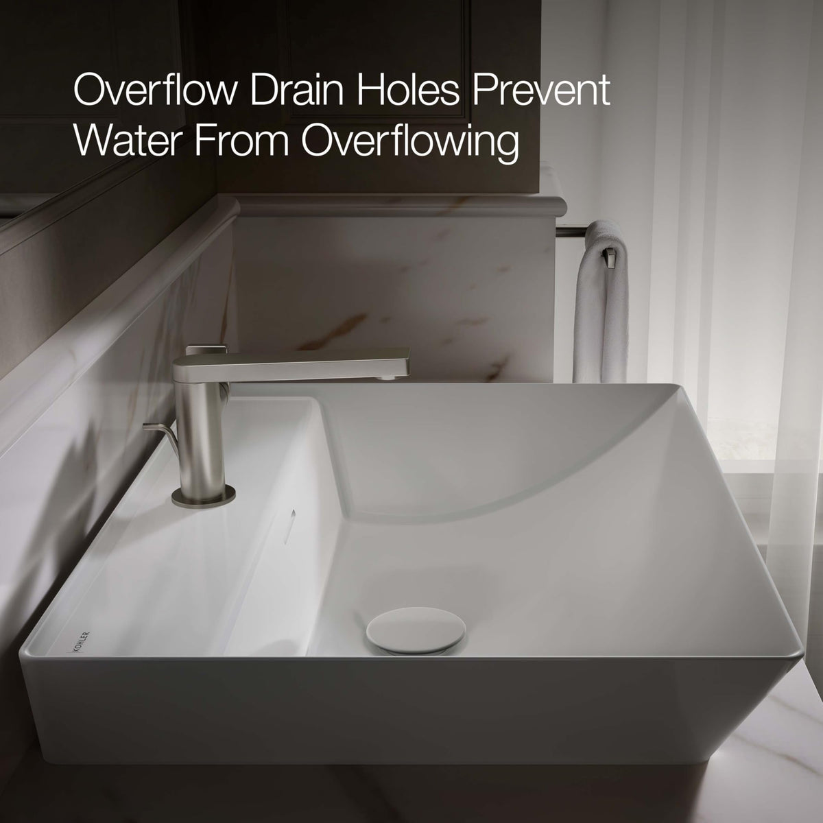 KOHLER Brazn Rectangle Vessel Bathroom Sink