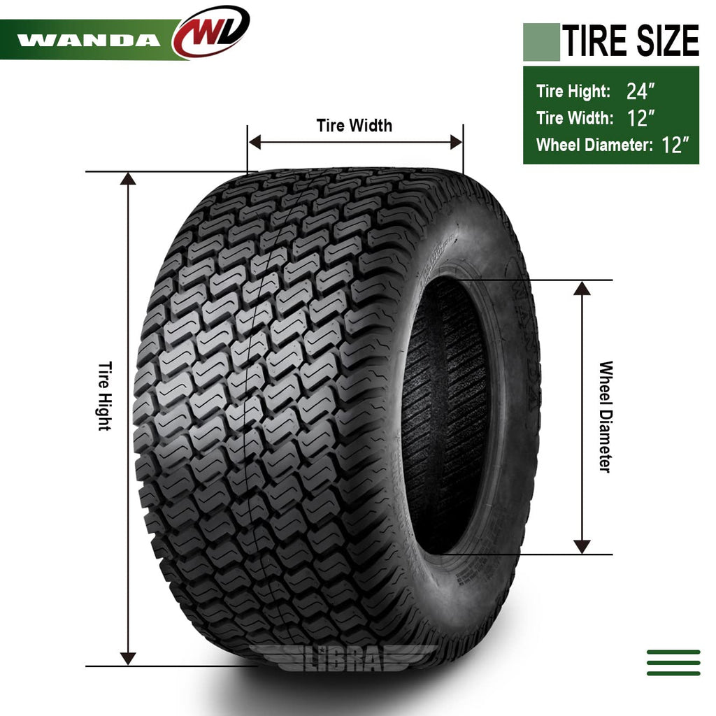 WANDA Set 2 23x10.5-12 Lawn Mower Cart Turf Tires P332 /4 ply - 13049