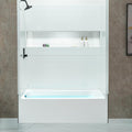 WOODBRIDGE 60â x 32â Four-Piece Direct-to-Stud Alcove Tub Surround with Left-Drain Hole Soaking Bathtub Combo in White