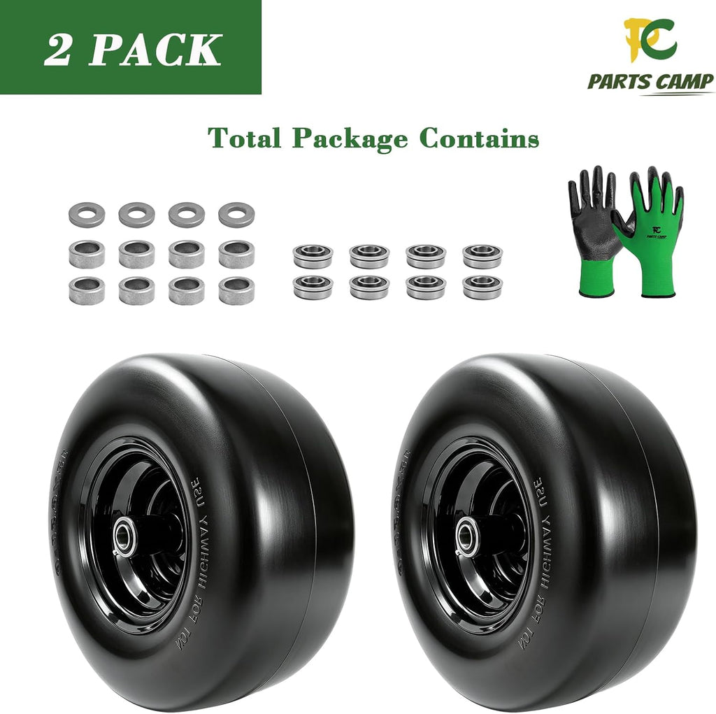 Parts Camp (2 Pack) 13x6.50-6 Lawn Mower Tires Flat Free Solid Tire