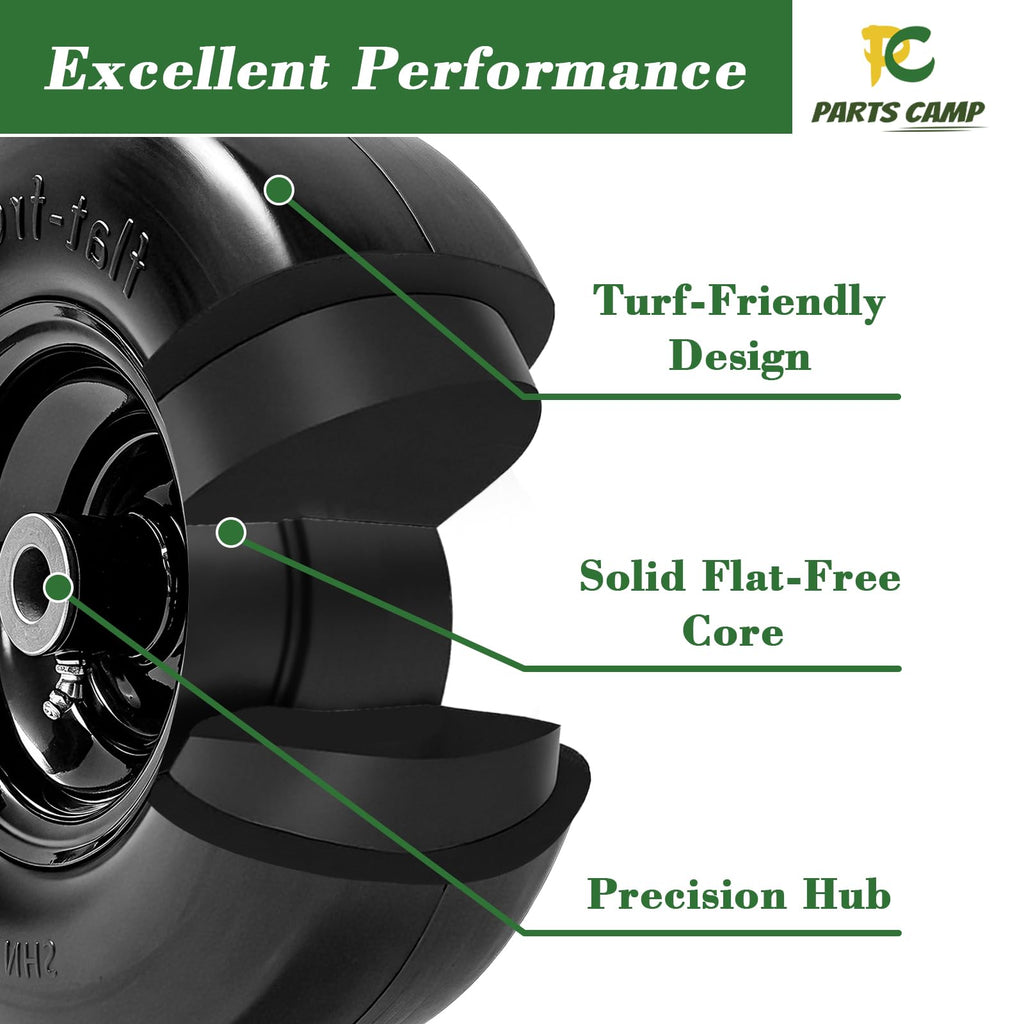 Parts Camp (2 Pack) 13x6.50-6 Lawn Mower Tires Flat Free Solid Tire