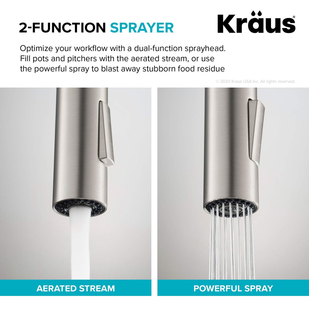 KRAUS Spot Free Stainless Steel Pull Down Kitchen Faucet KPF-2820SFS