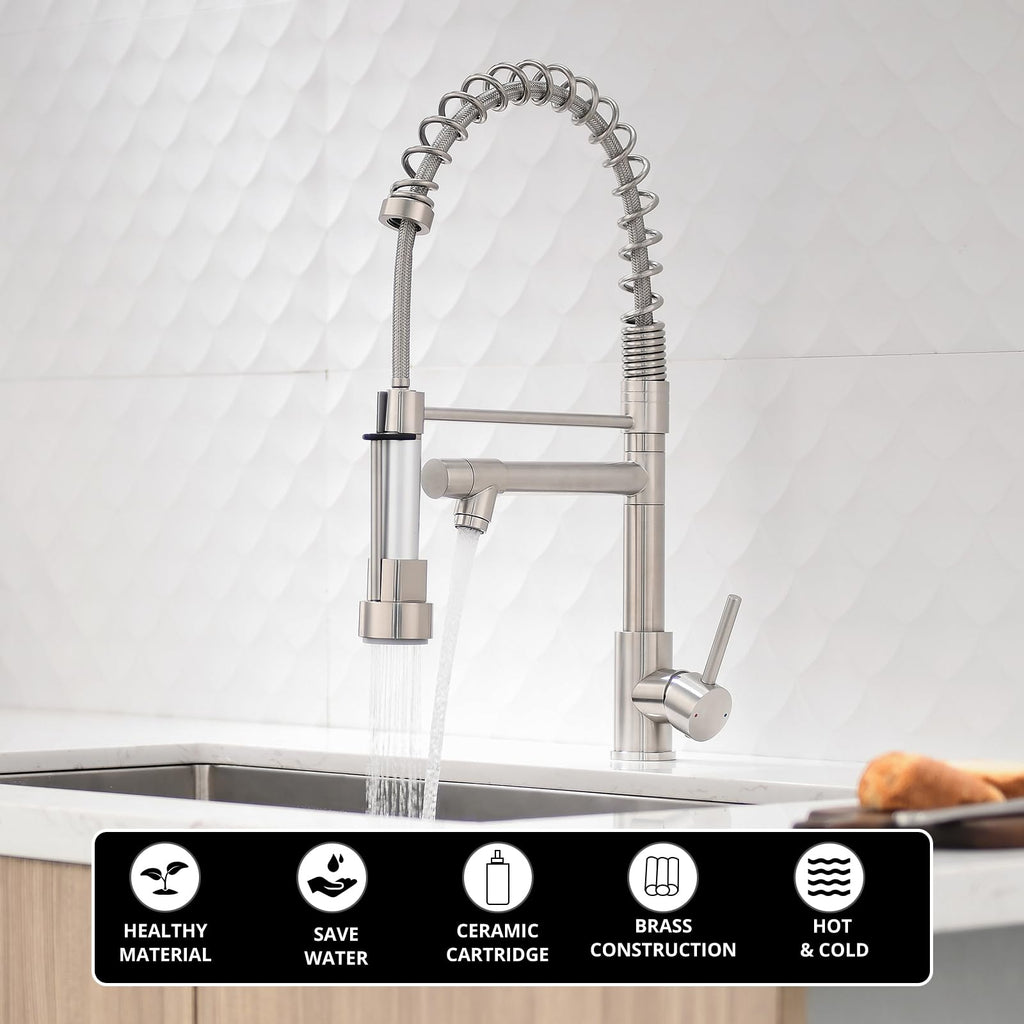 AIMADI Contemporary Kitchen Sink Faucet,Brushed Nickel Stainless Steel