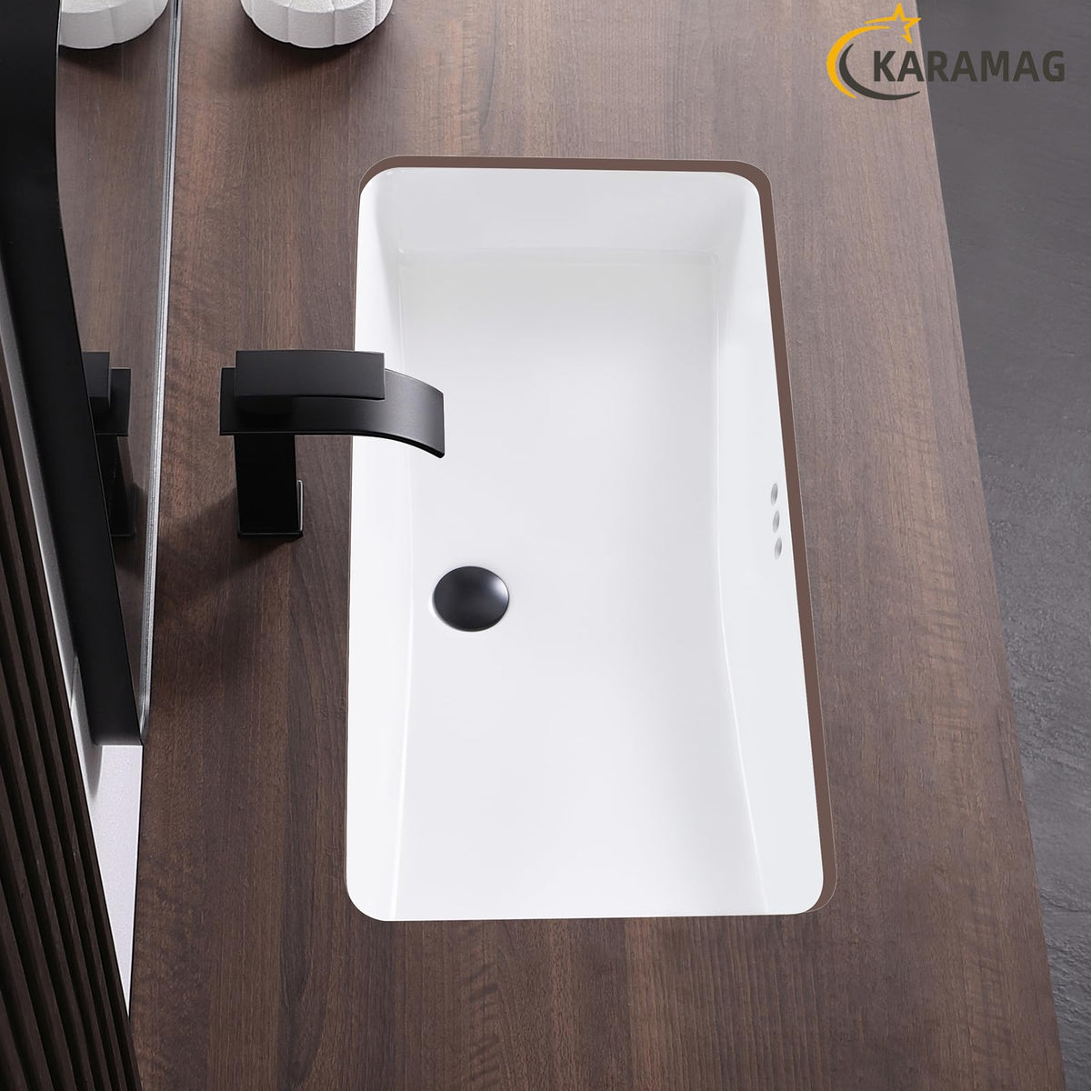 27 Inch Undermount Bathroom Sink with Overflow Rectangle Sinks