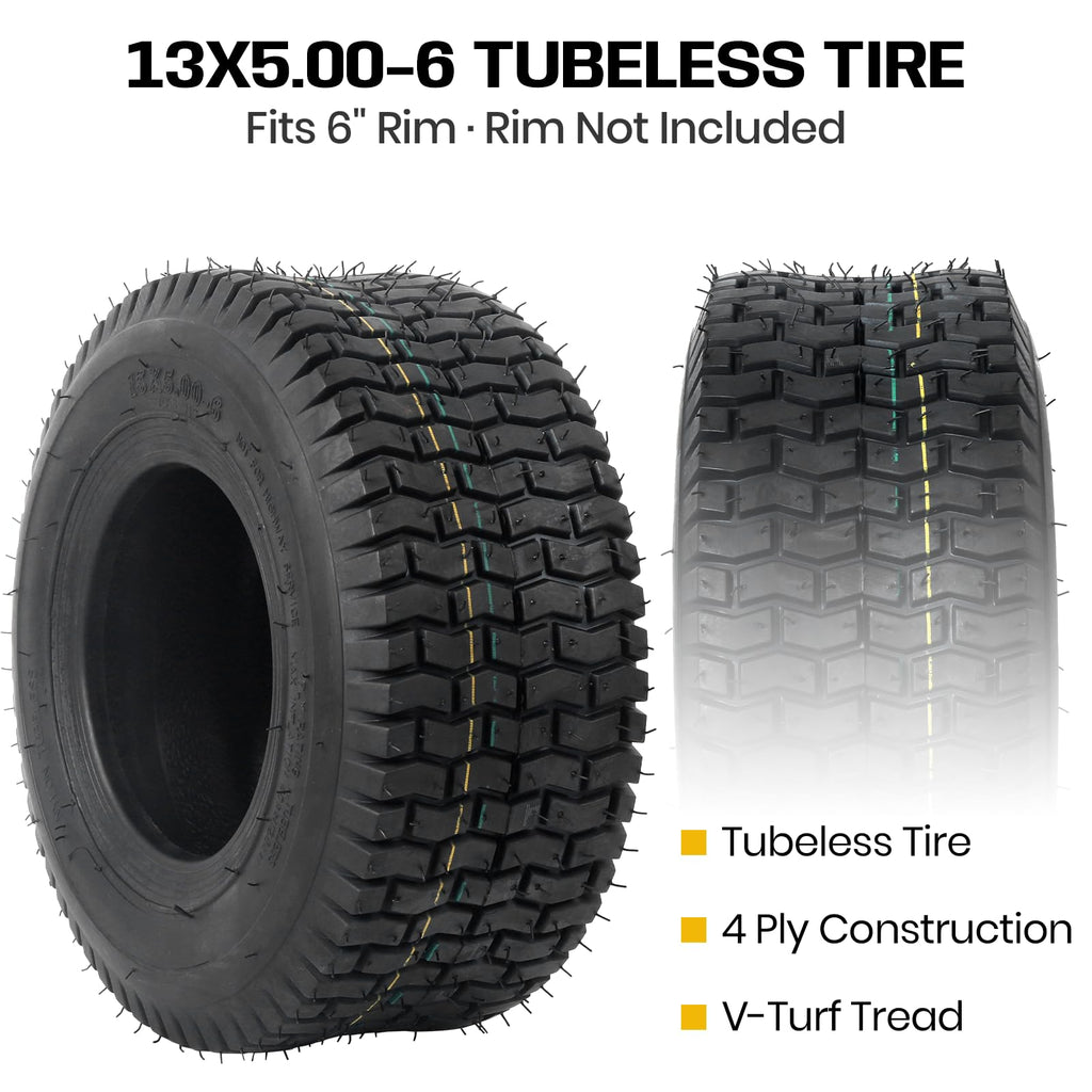 AR-PRO (2 Pack) 20x8.00-8 Lawn Mower Turf Tires, Tubeless, No Rims