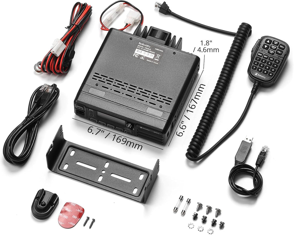 Radioddity DB35-G GMRS Mobile Radio 35W with Detachable Faceplate, NRC