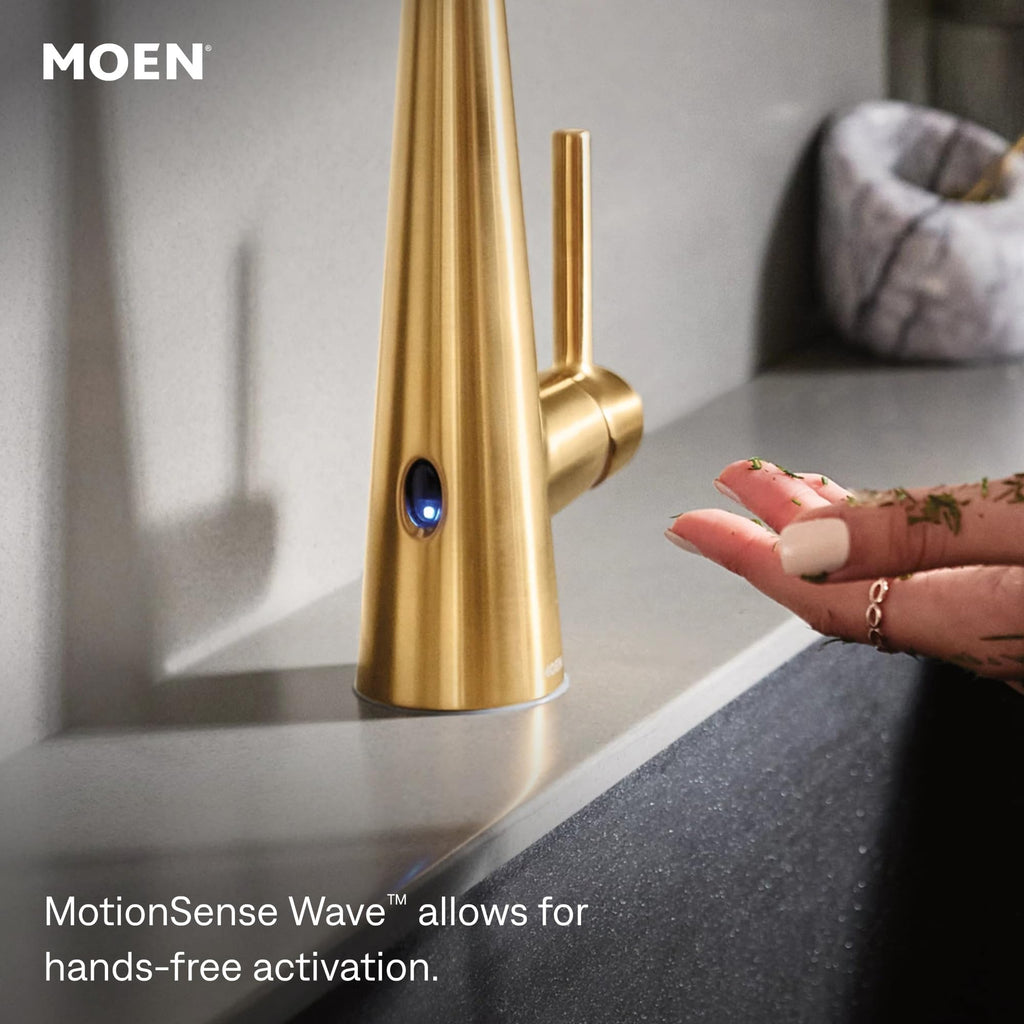 Moen Sleek Oil Rubbed Bronze One-Handle High Arc Kitchen Faucet with Pulldown Sprayer Featuring Power Boost for a Faster Clean, 7864ORB