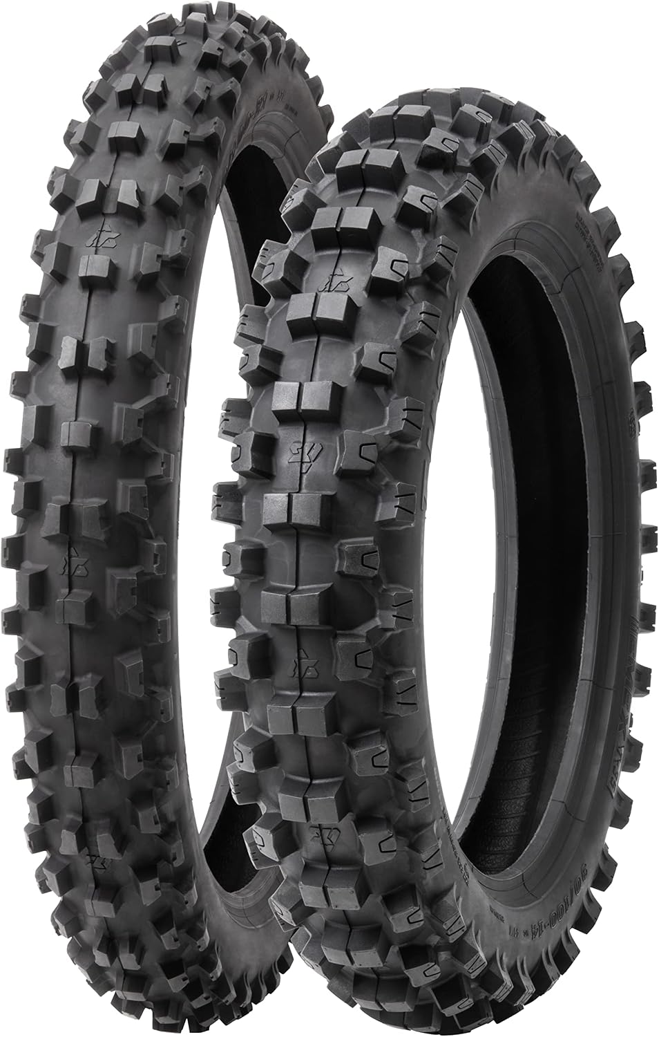 Tusk EMEX T-35 Soft/Intermediate Terrain Dirt Bike Front and Rear Tire Set ¨C Front 80/100x21 & Rear 120/90x18 ¨C Deep Tread Off-Road Trail Tires ¨C Tube Type Motocross Motorcycle Tires