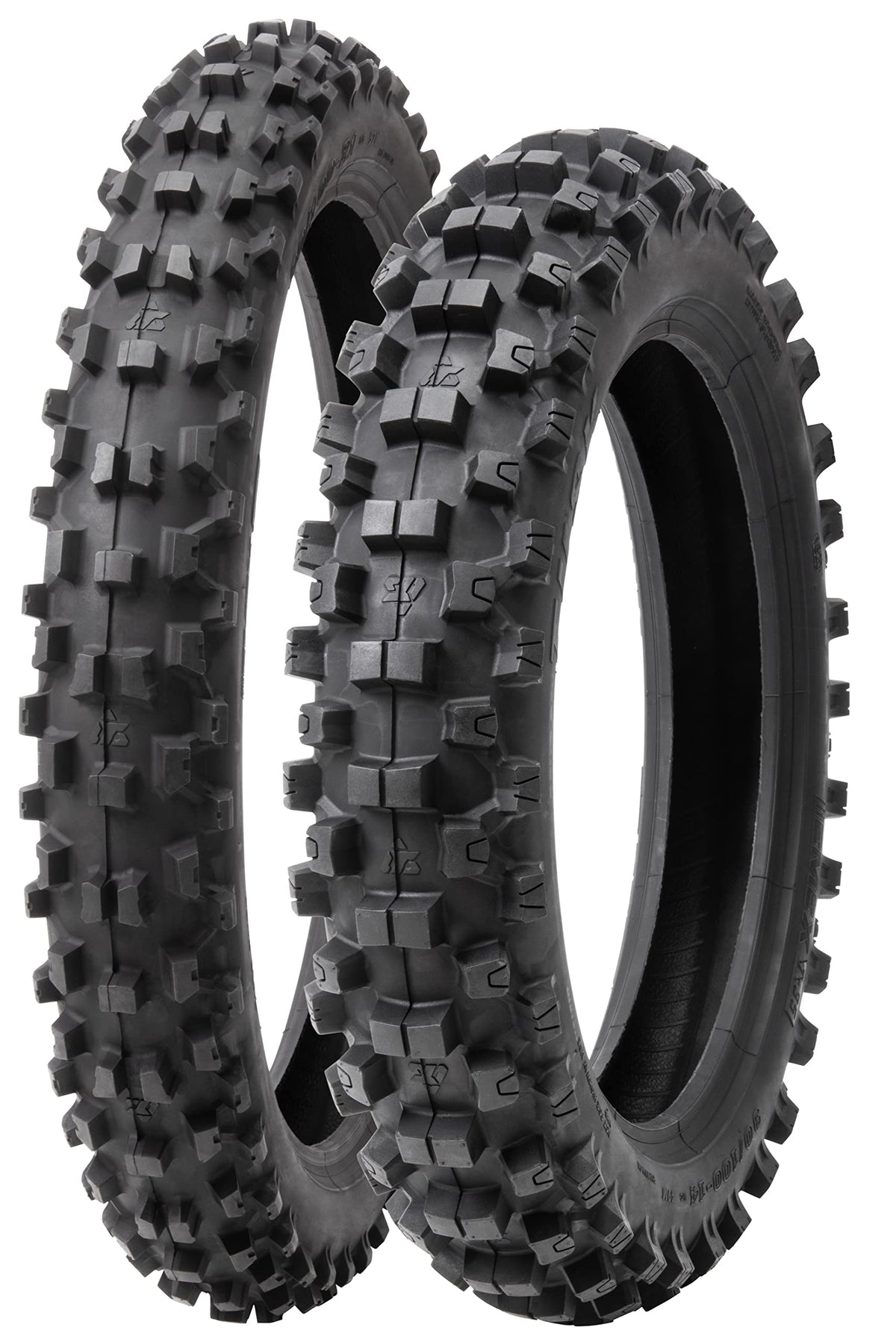 Tusk EMEX T-35 Soft/Intermediate Terrain Dirt Bike Front and Rear Tire Set ¨C Front 80/100x21 & Rear 120/90x18 ¨C Deep Tread Off-Road Trail Tires ¨C Tube Type Motocross Motorcycle Tires