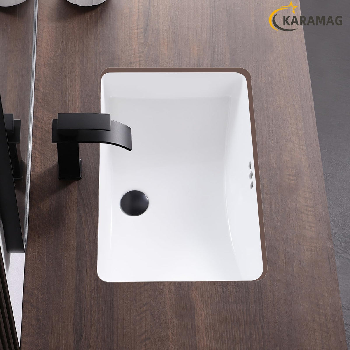 27 Inch Undermount Bathroom Sink with Overflow Rectangle Sinks