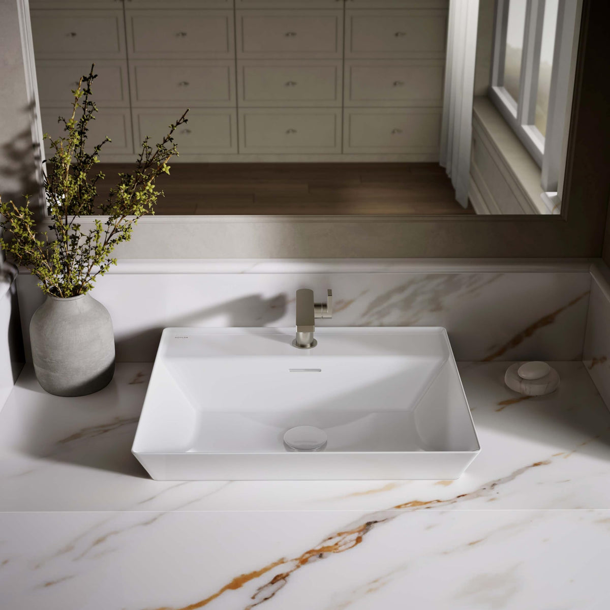 KOHLER Brazn Rectangle Vessel Bathroom Sink