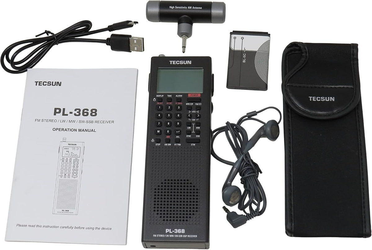 Tecsun Digital PL368 AM/FM/LW/SW Worldband Radio with Single Side Band Receiver (Black)