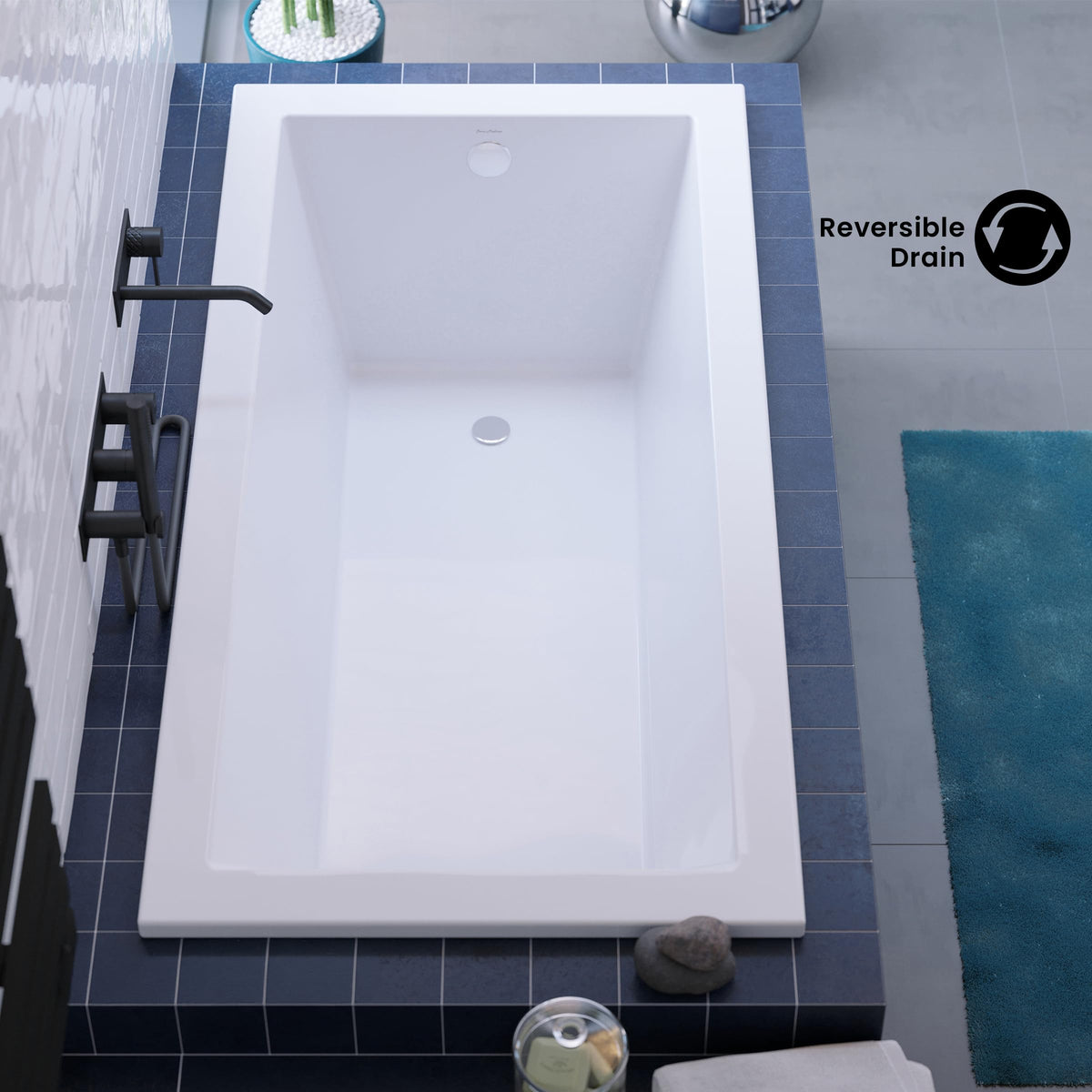 Swiss Madison Voltaire 66" x 36" Reversible Drain Drop-In Bathtub