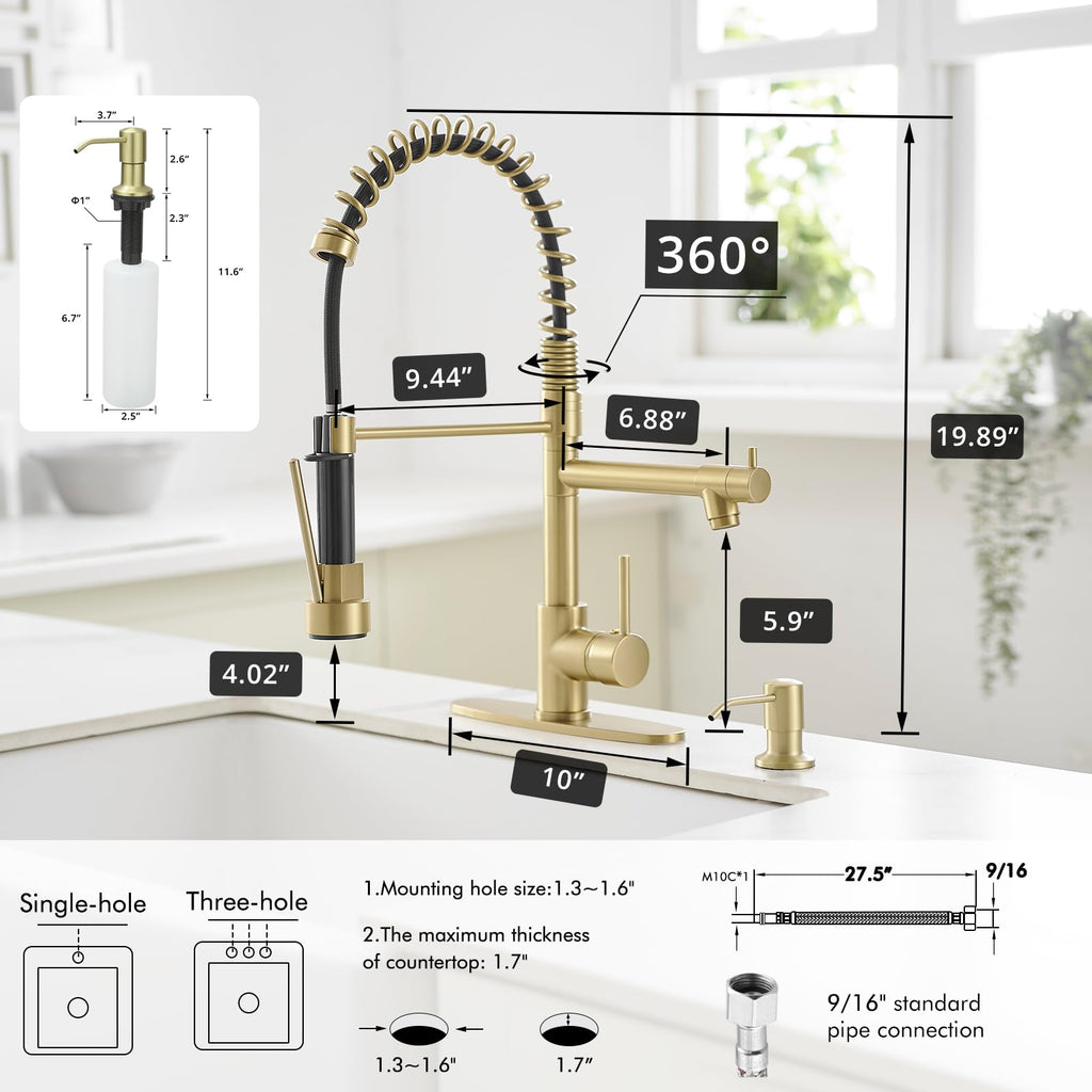 AIMADI Contemporary Kitchen Sink Faucet,Brushed Nickel Stainless Steel