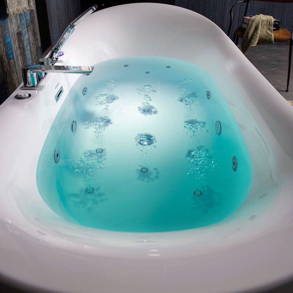 WOODBRIDGE 72"Ã35-3/8" Double Slipper Whirlpool&Air, Heated Soaking Bathtub