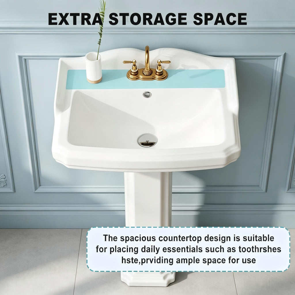 Garvee 20" W X 17" D W Bathroom Pedestal Sink, Pedestal Sink Combo