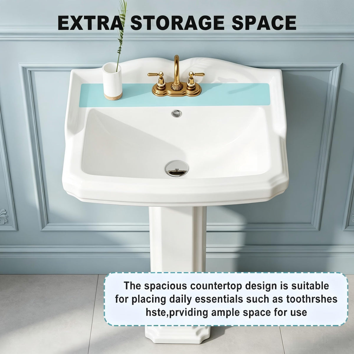 Garvee 20" W X 17" D W Bathroom Pedestal Sink, Pedestal Sink Combo