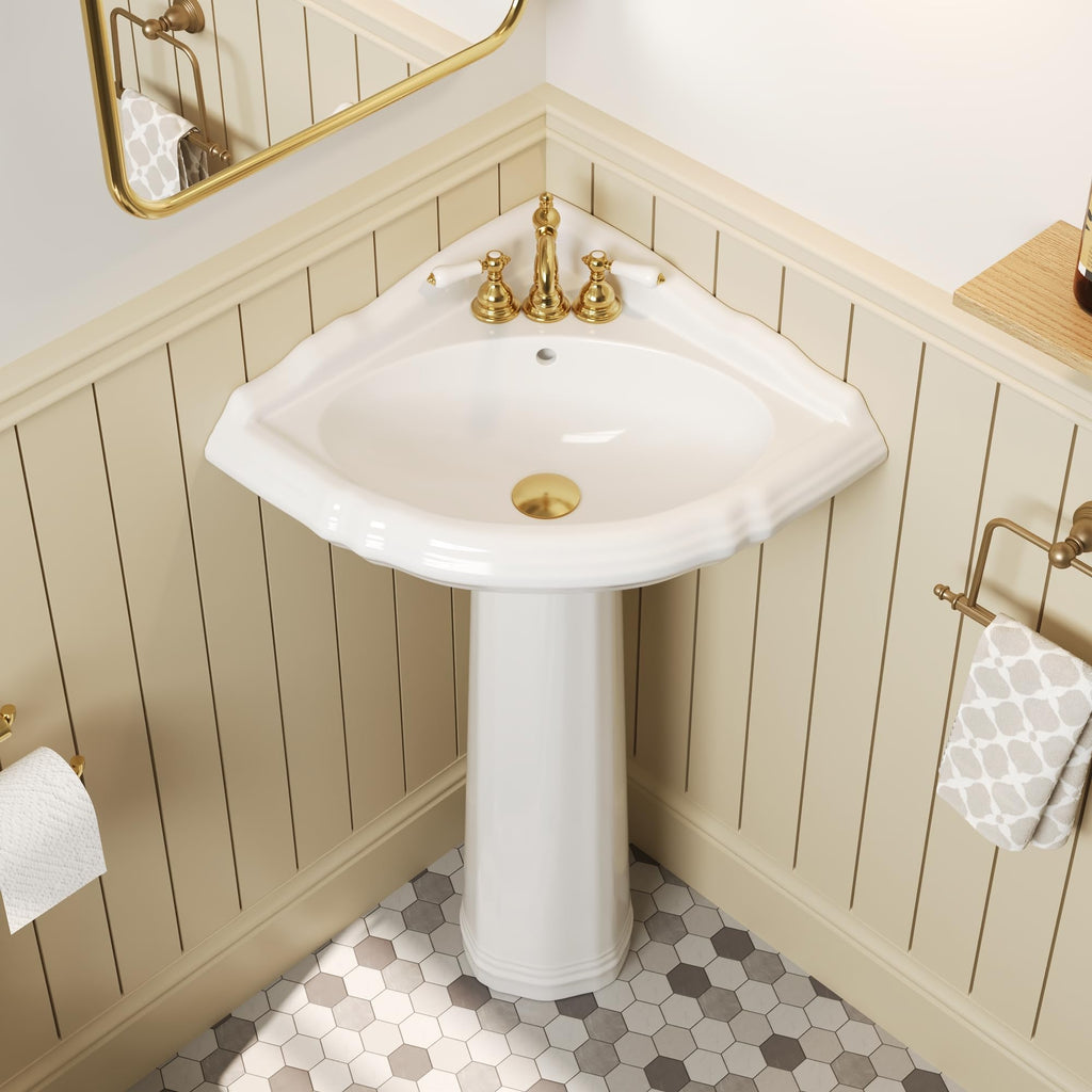 DeerValley Compact Bathroom Sink White 20"x17" Ceramic Sleek Basin DV-1P523