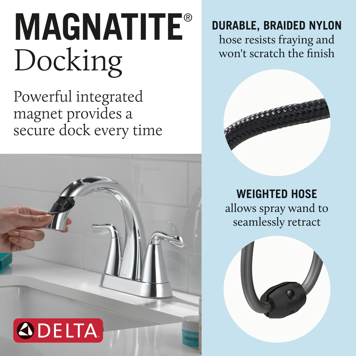 Delta Arvo Centerset Bathroom Faucet, Brushed Nickel 2-Handle Bathroom Faucet, Delta Bathroom Sink Faucet, Brushed Nickel 3-Hole Bathroom Faucet, Spotshield Stainless 25840LF-SS