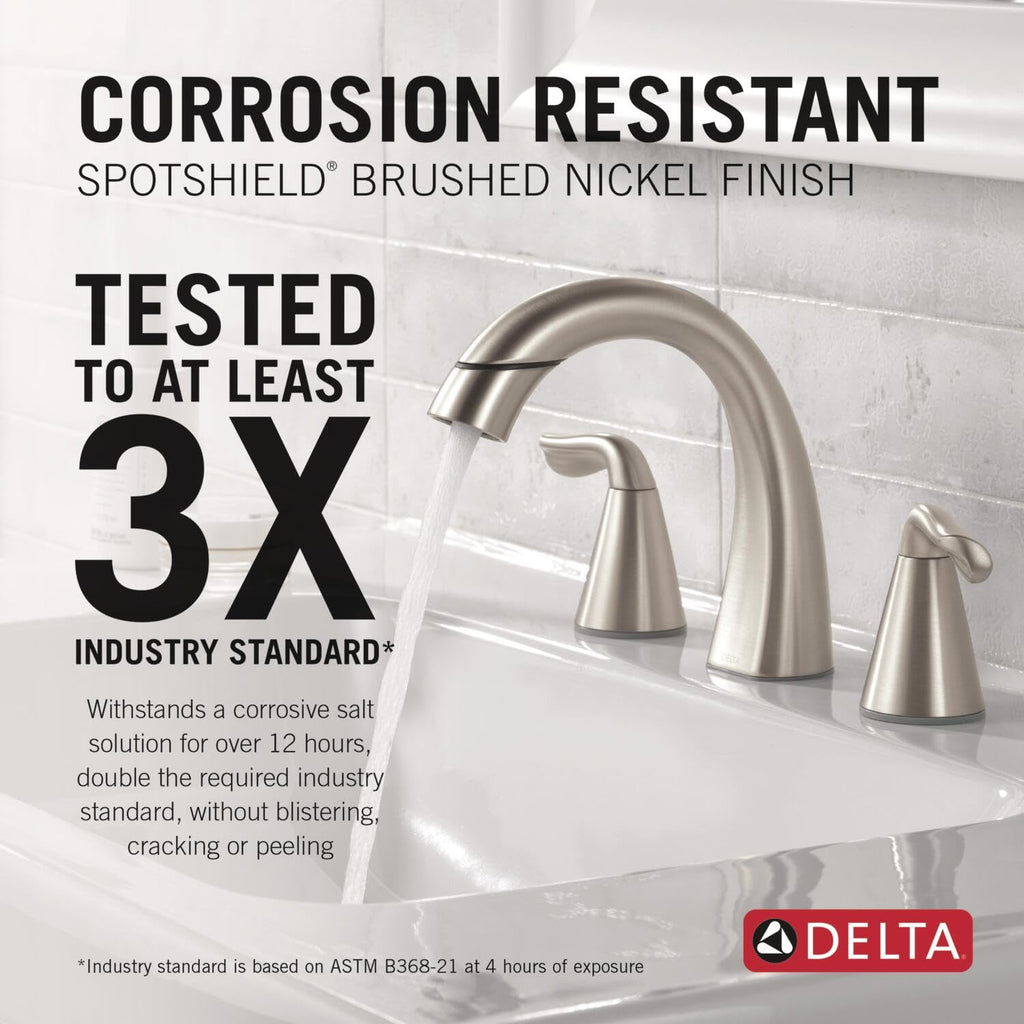 Delta Arvo Brushed Gold Faucet 3 Hole, 8 Inch Widespread Bathroom Sink Faucet for Vanity, Push-Pop Drain Assembly, Champagne Bronze 35840LF-CZ