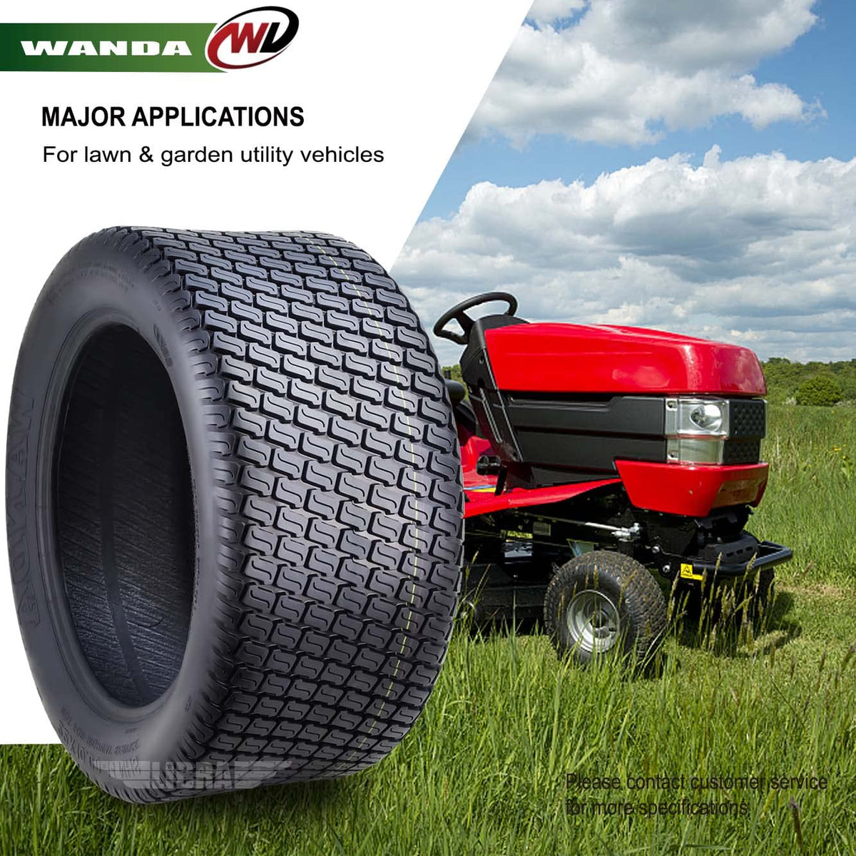 WANDA Set 2 23x10.5-12 Lawn Mower Cart Turf Tires P332 /4 ply - 13049
