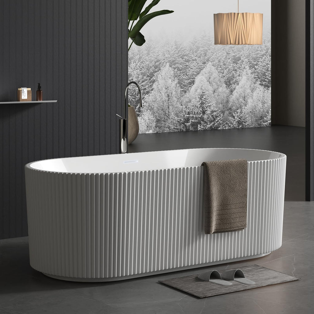 49" Acrylic Freestanding Bathtub - Japanese Square Soaking Tub with Built-in Seat & Toe-Tap Drain, Glossy White Finish, CUPC Certified