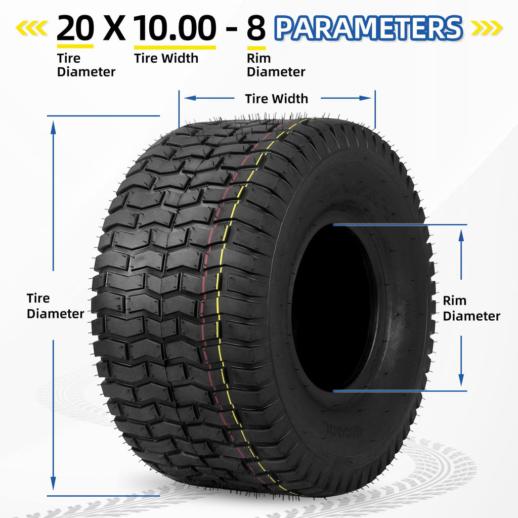 GICOOL 18x9.50-8 Tubeless Lawn Mower Tire for Riding Mower Tractor, 4 Ply