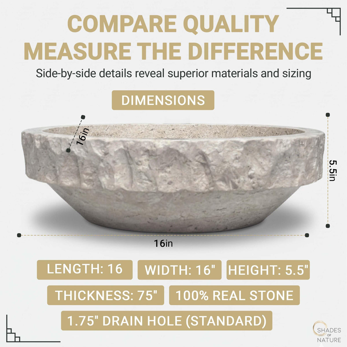 Oval Travertine Vessel Sink â Natural Stone Wash Basin, Hand-Carved Bathroom Sink with Chiseled Exterior & Polished Interior, Above Counter Vanity Basin (Includes Matching Soap Tray)