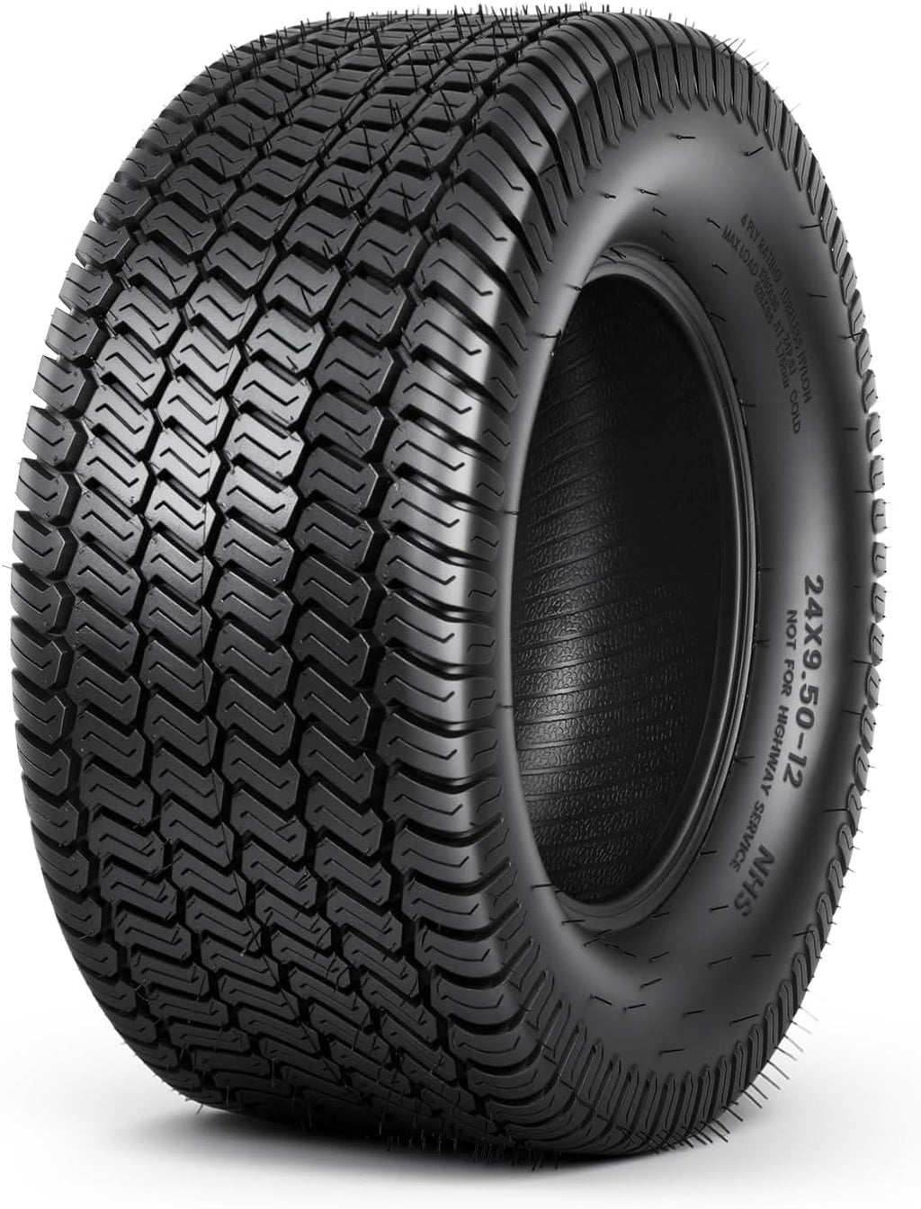 TRIPOWER 24x9.50-12 Lawn Mower Tire, 1 Pack Single Replacement Tire, 4PR Tubeless Turf Tire for Riding Mowers and Garden Tractors, Tire Only, Rim Not Included